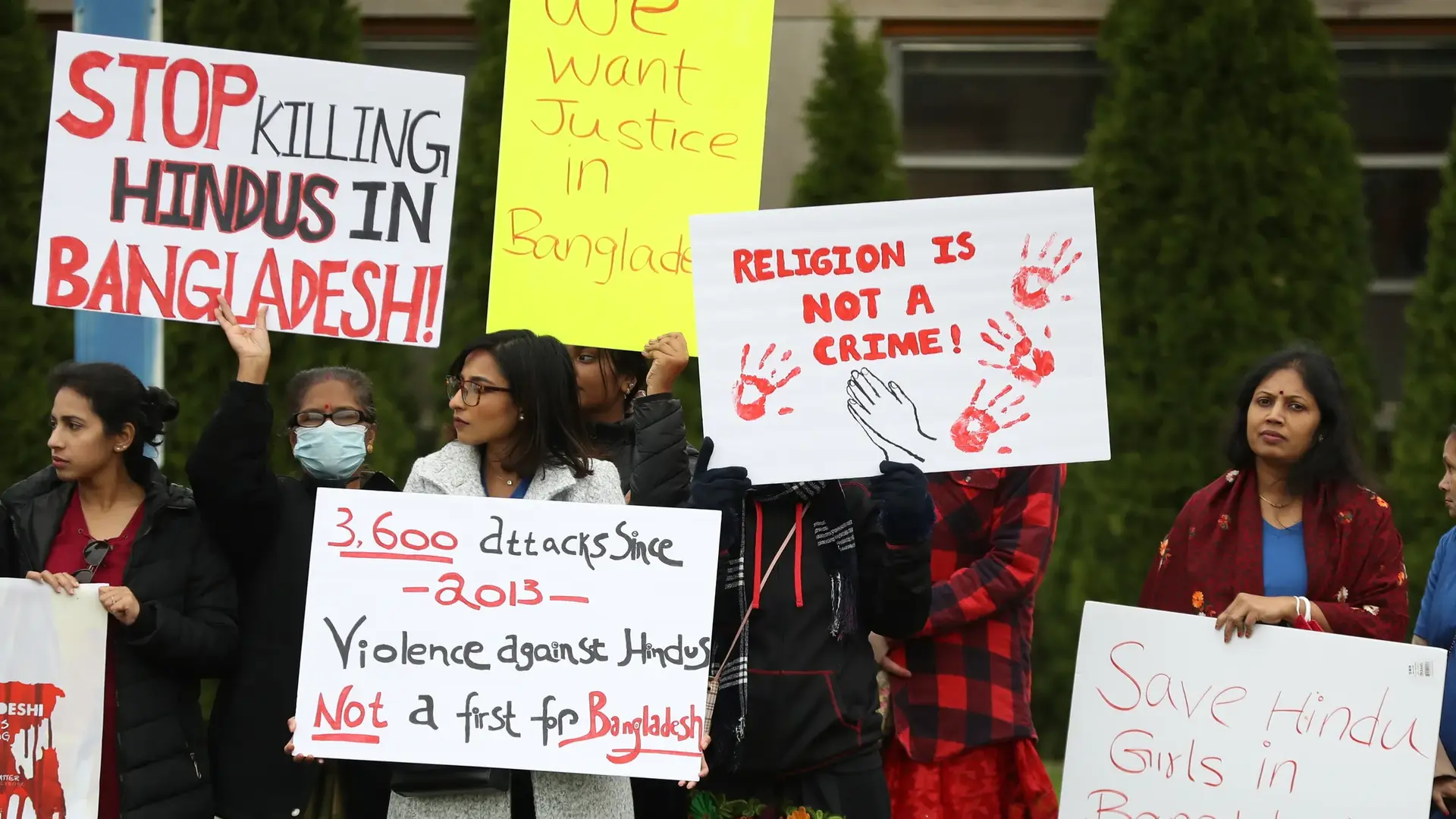 “Hindu Lives Matter”: Canadian Hindus protest outside Bangladeshi Consulate in Toronto