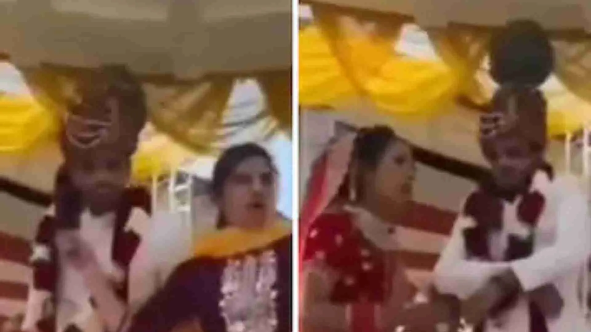 Ex-Girlfriend Crashes Wedding Of Boyfriend And Knocks Him To The Ground | WATCH