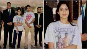 Janhvi Kapoor Sports T-Shirt With Rumored Boyfriend Shikhar Pahariya’s Name On It | WATCH