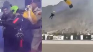 Pakistani Paraglider’s Awkward Landing On Chief Guest Sparks Online Laughter | Watch