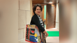 Priyanka Gandhi Carries ‘Palestine’ Bag In Parliament | Pic