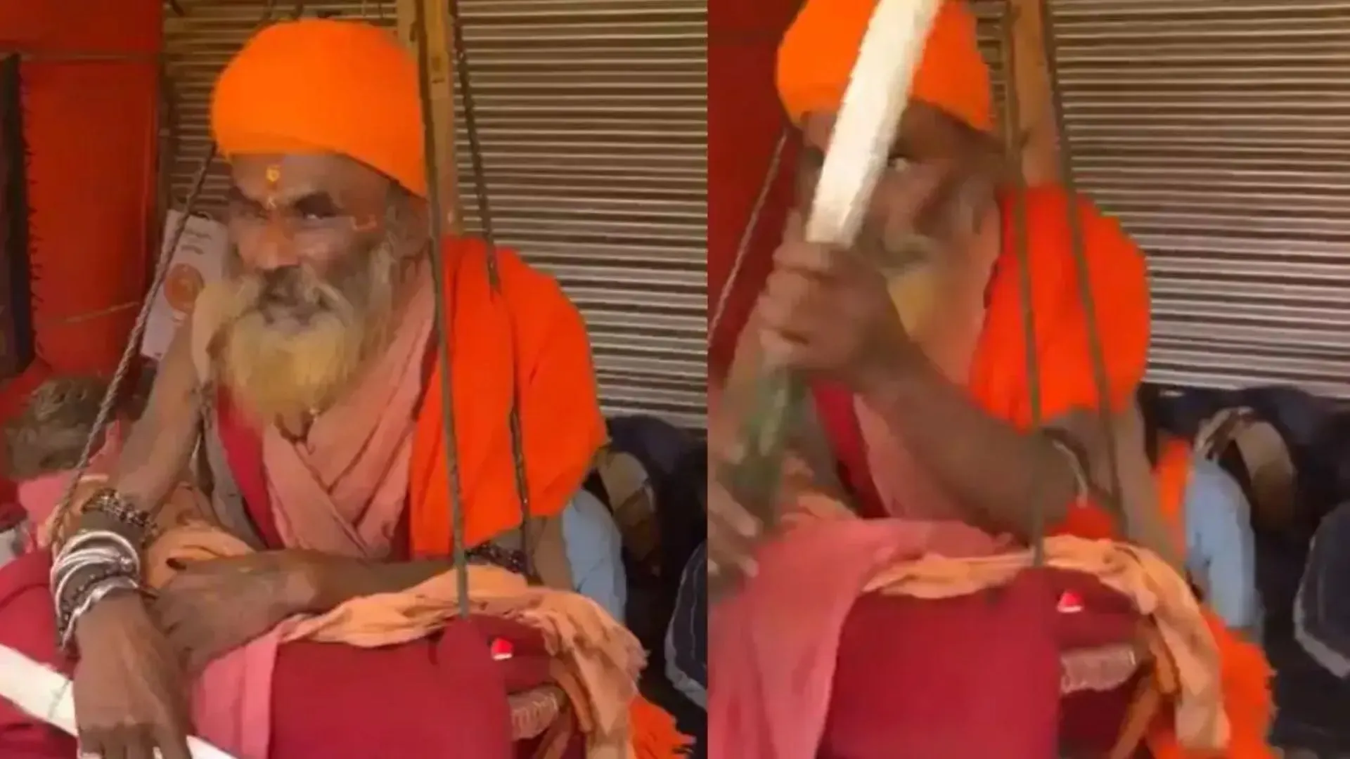 Mahakumbh Mela 2025: YouTuber Flees After ‘Baba’ Swats Him with Peacock Feather | WATCH