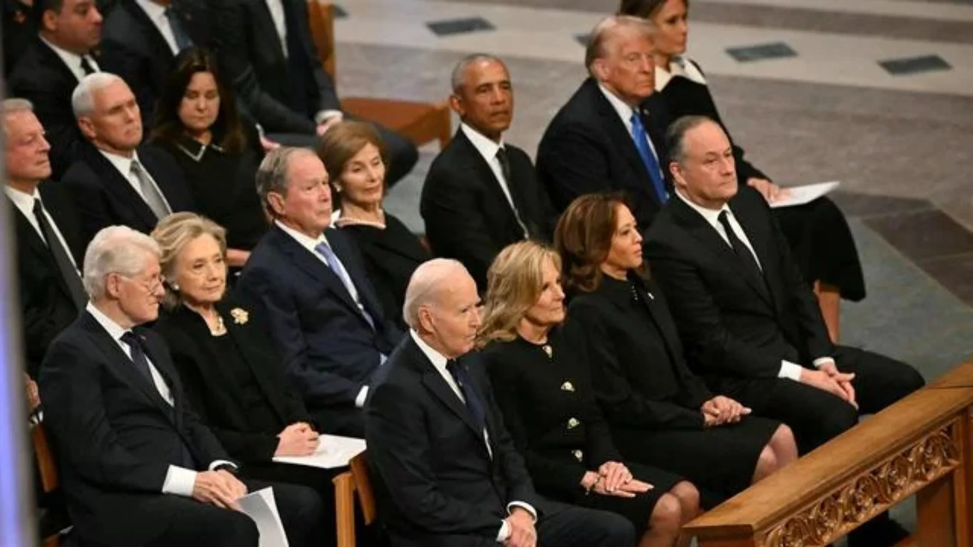 All Five Living US Presidents Attend Jimmy Carter’s Funeral At National Cathedral Service