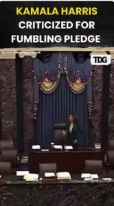 Kamala Harris Criticized for Fumbling Pledge of Allegiance During Senate Ceremony