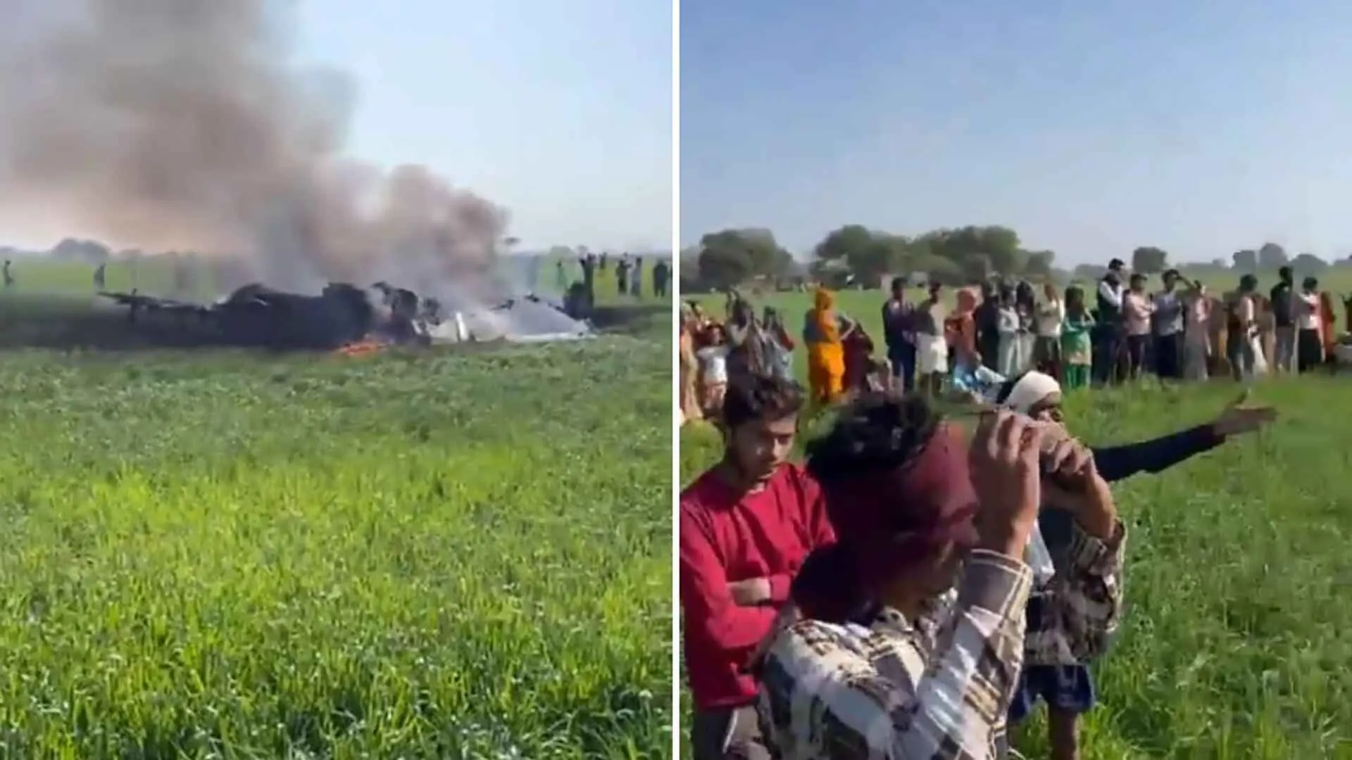 Indian Air Force Plane Crashes in Madhya Pradesh’s Shivpuri; Pilot Ejects Safely