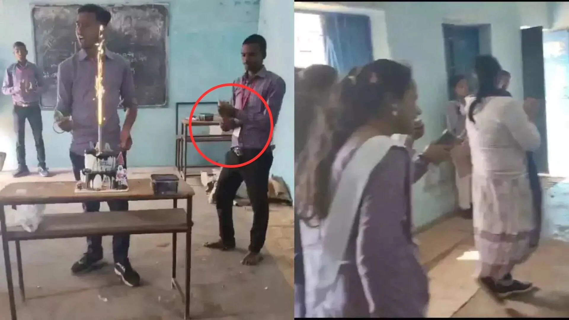 Students Celebrate Birthday with Cake and Beer in Class, Teachers Watch