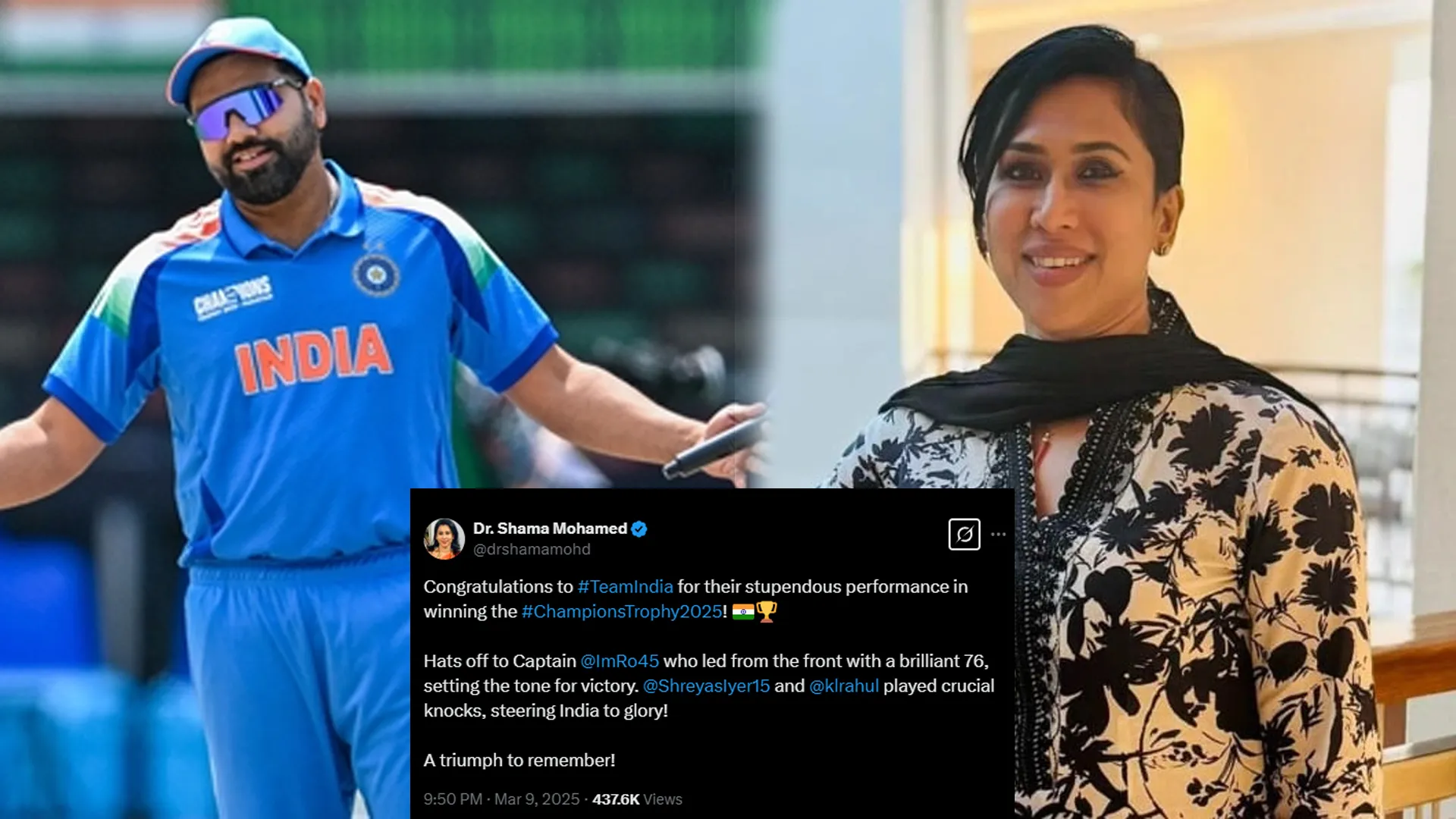 Shama Mohamed, Who Body-Shamed Rohit Sharma, Makes U-Turn After India’s Champions Trophy Win