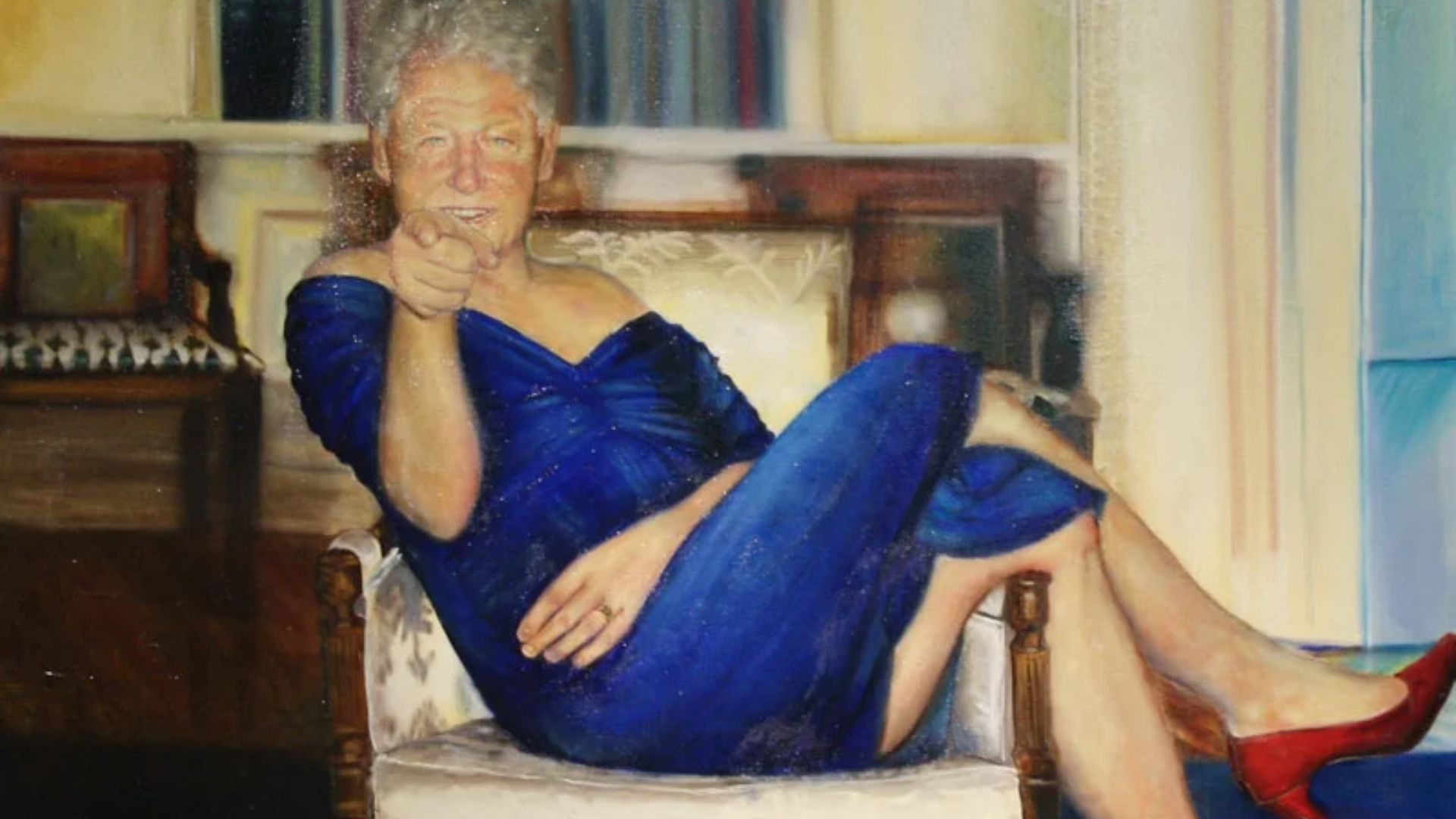 Epstein Once Displayed Clinton in Blue Dress, Explains Meaning Behind the Painting