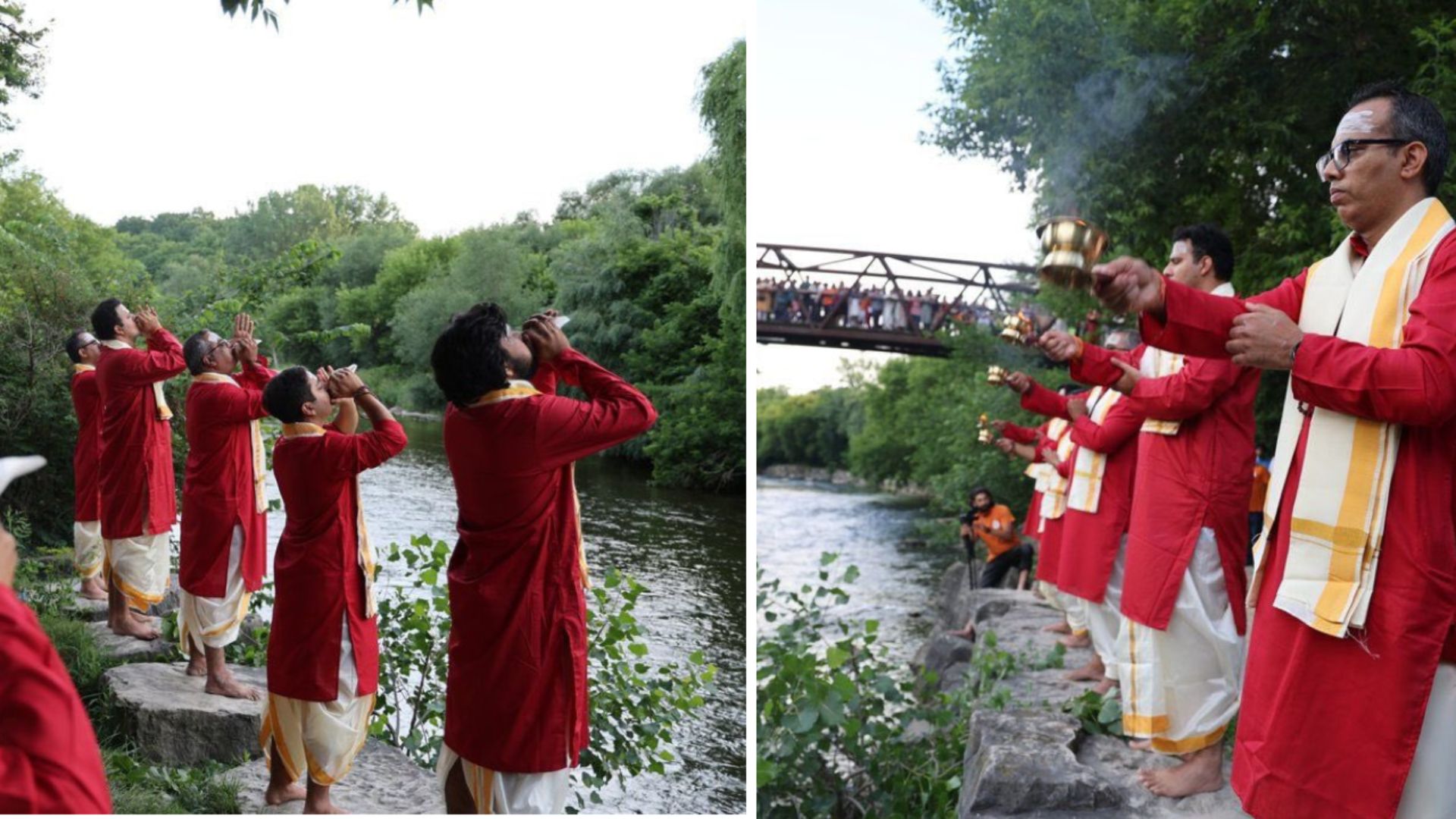 Ganga Aarti Held at the Banks of Credit River in Canada | PICS
