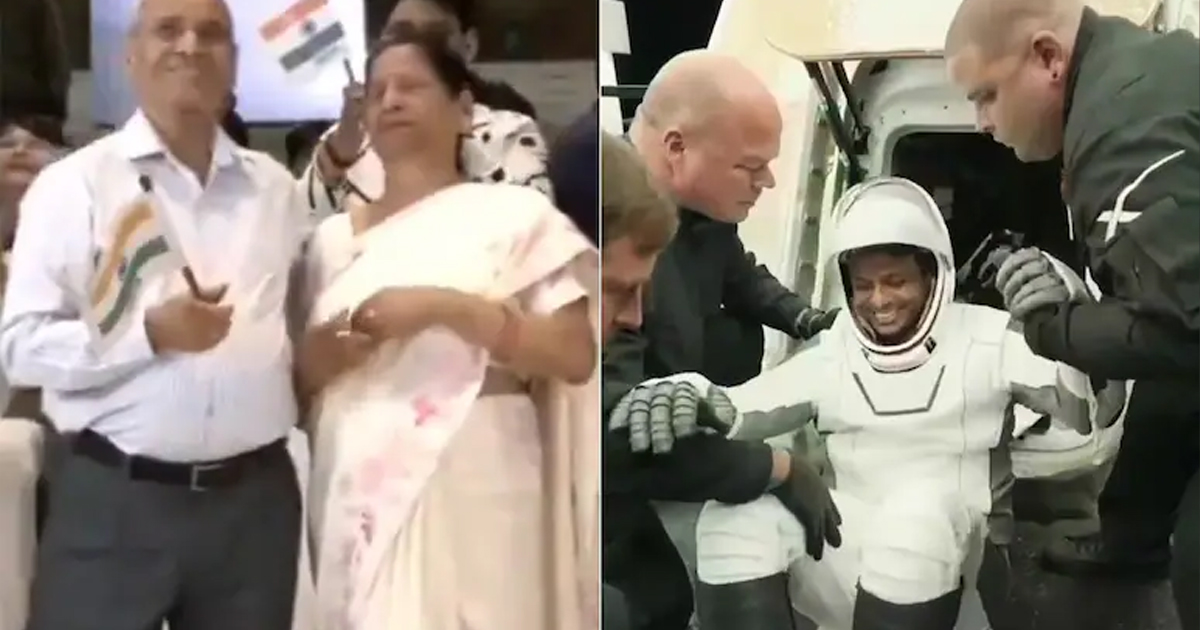 ‘Proud and Grateful’: Shubhanshu Shukla’s Parents Celebrate His Return from Space | Watch
