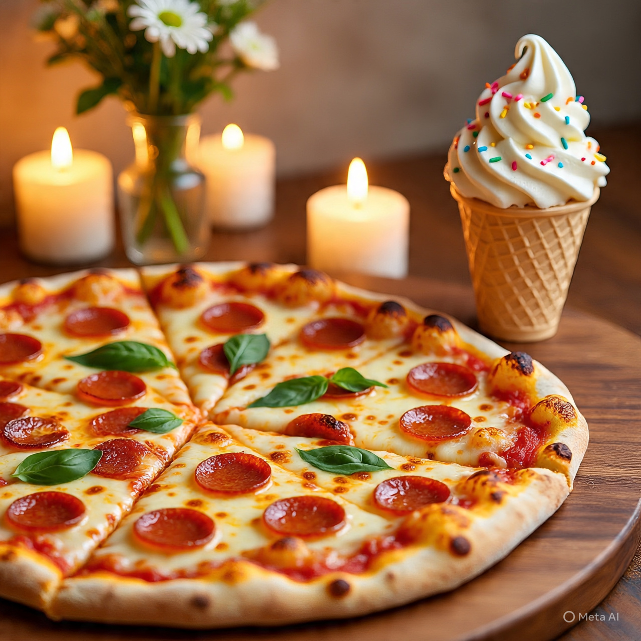 Ice cream and pizza - Photo Gallery