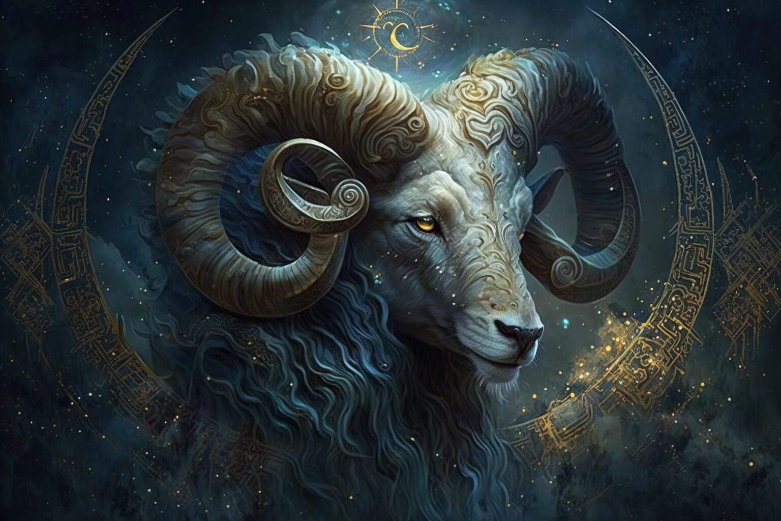 Capricorn zodiac sign with a goat symbol representing ambition and perseverance - Photo Gallery
