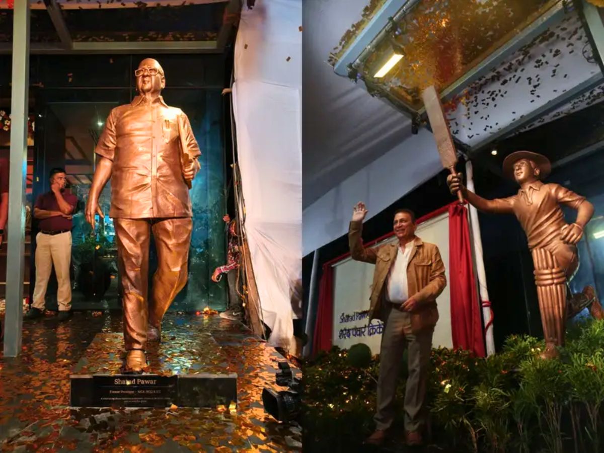 MCA Honours Sharad Pawar & Sunil Gavaskar with Lifetime Statues at Wankhede