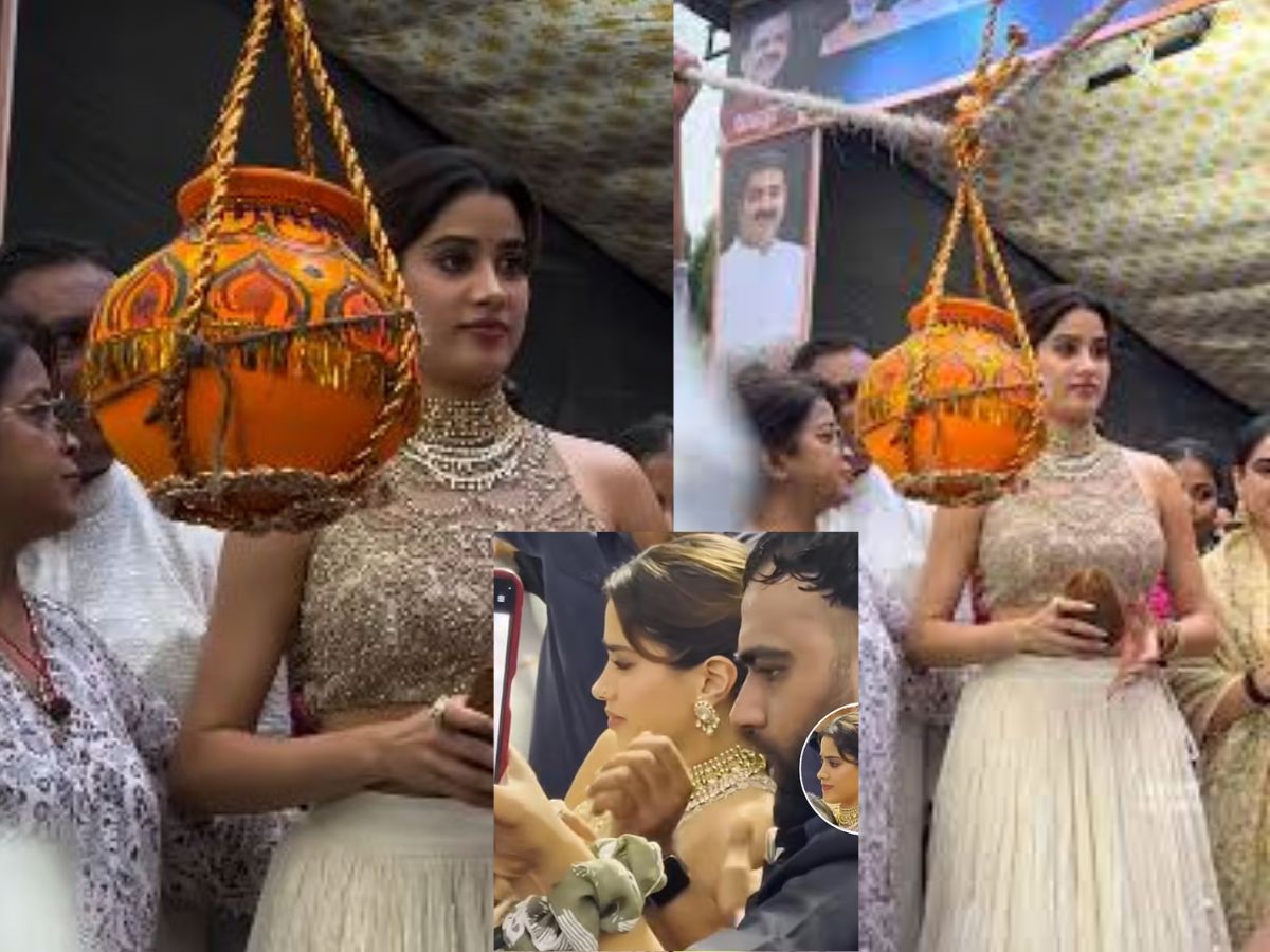 Chaos at Dahi Handi: Janhvi Kapoor Mobbed During Param Sundari Promotions in Mumbai | WATCH