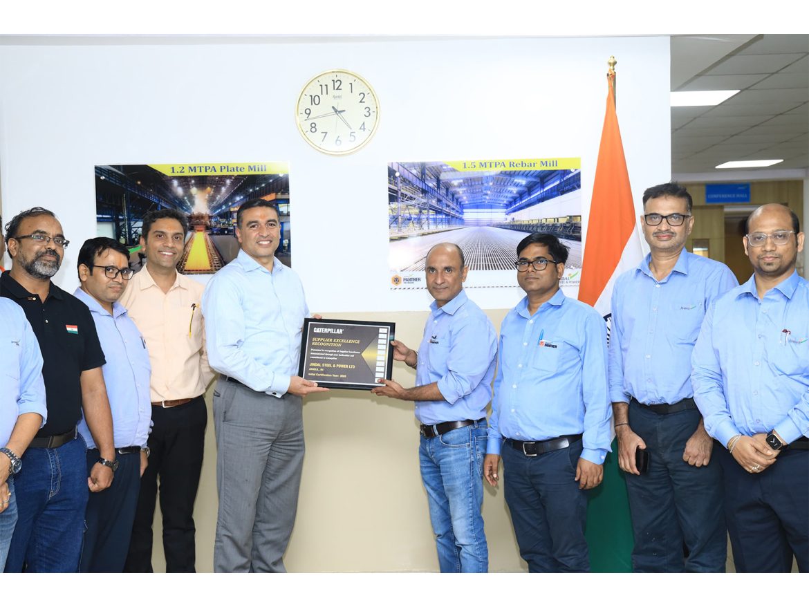 Jindal Steel Ltd. Awarded Supplier Excellence Recognition (SER) Certificate by Caterpillar Inc.