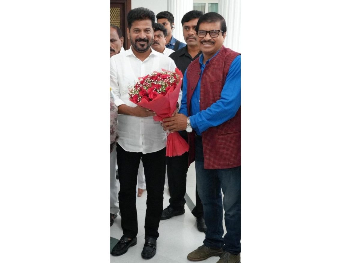 Abhijeeth Bhattacharjee invited the Chief Minister Revanth Reddy to Grace Diamond Jubilee Dussehra Celebrations