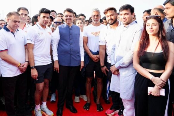Tajinder Singh Tiwana Leads Historic NaMo Yuva Run on Mumbai’s Coastal Road Promenade to Celebrate PM Modi Ji’s 75th Birthday