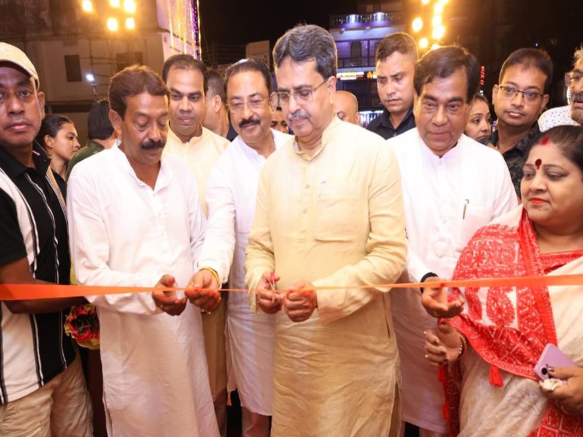 Tripura CM Manik Saha inaugurates several Durga Puja Pandals in Agartala