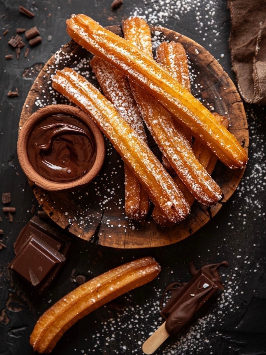 Spanish churros dipped in hot chocolate - Photo Gallery