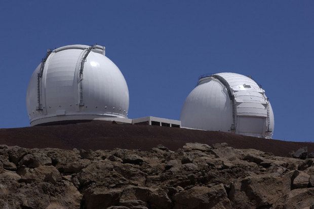 Twin Keck Observatory telescopes atop Mauna Kea in Hawaii. - Photo Gallery