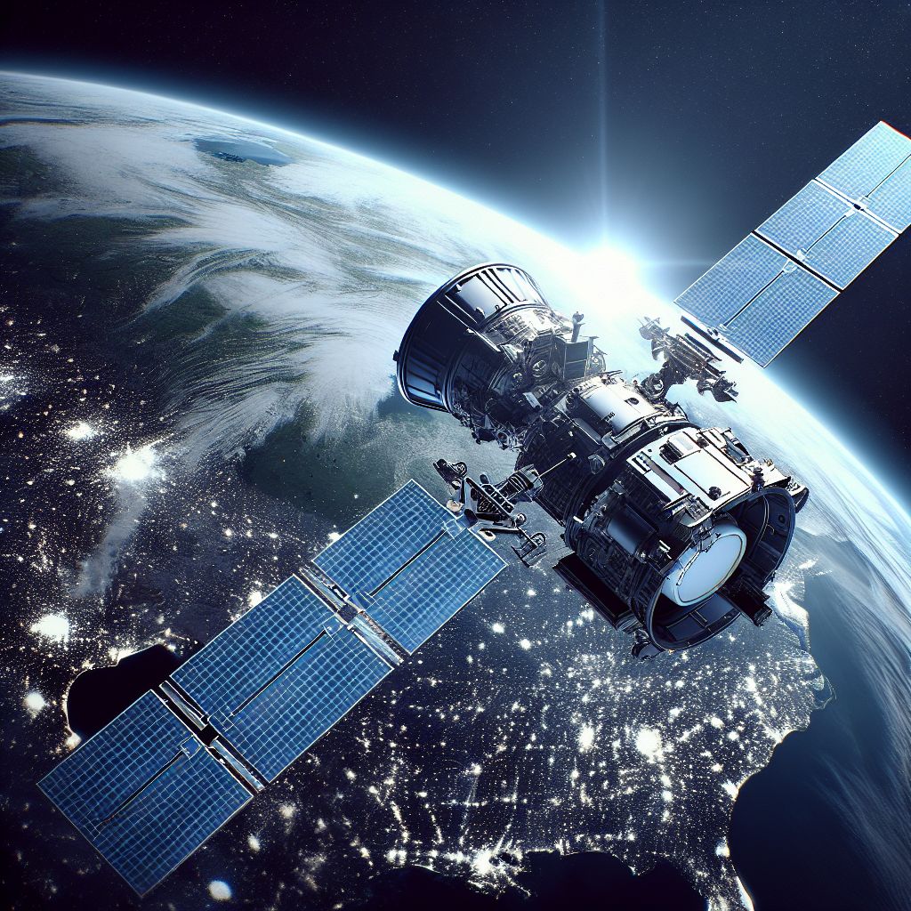 A cluster of US satellites orbiting Earth. - Photo Gallery