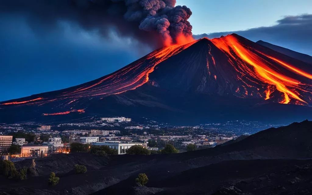 Mount Etna erupting in Sicily, Italy with lava flow. - Photo Gallery