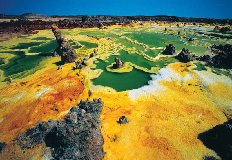Gaet’ale Pond’s intensely saline waters in Ethiopia’s Danakil Depression. - Photo Gallery