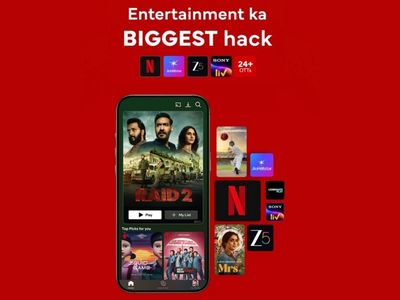 Stream Your Fav Content With Airtel’s New Prepaid Packs: Netflix, Zee5, JioHotstar & 25+ OTTs