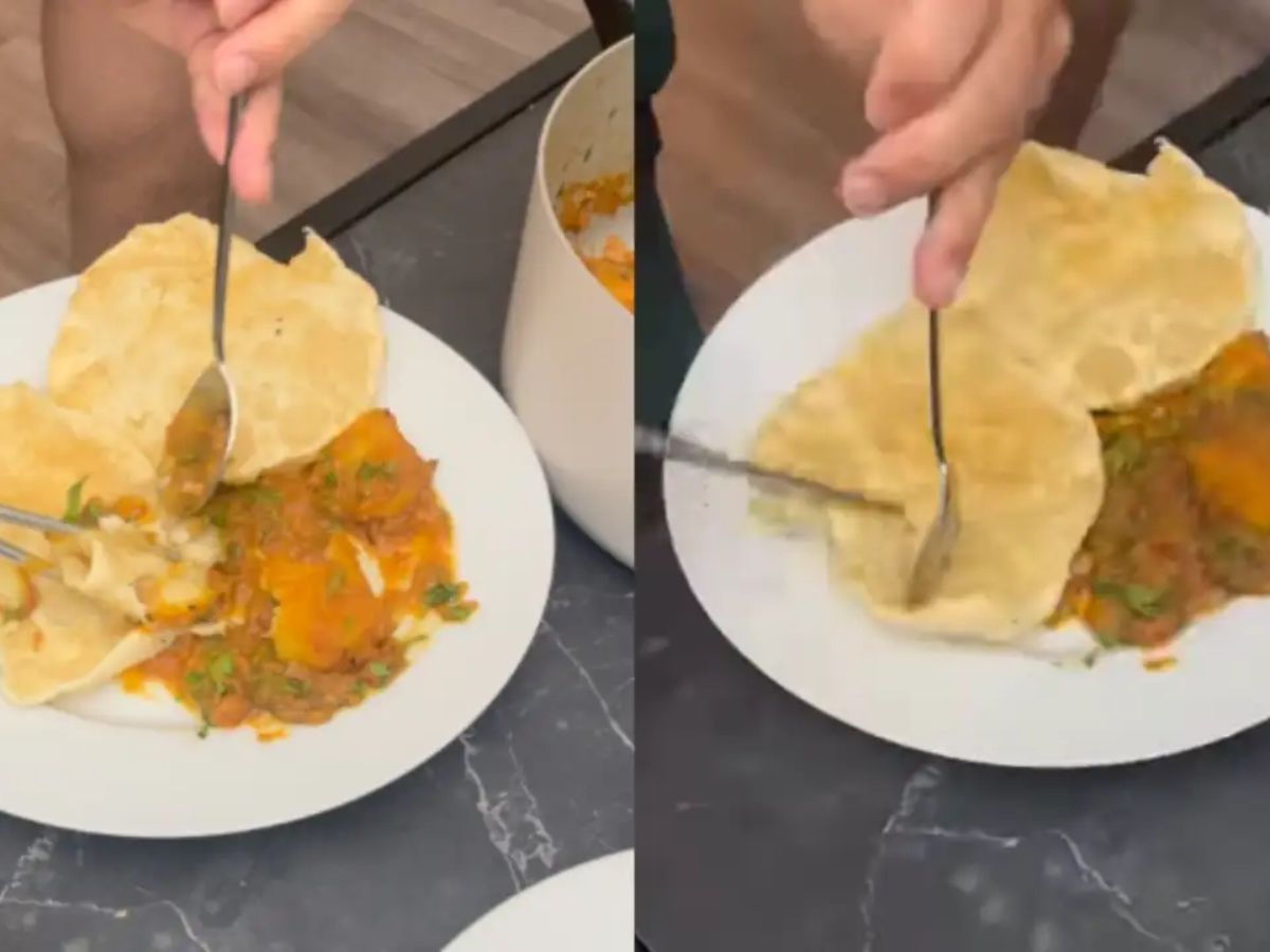 Korean Man Tries Aloo Puri with Chopsticks, Internet in Splits | WATCH