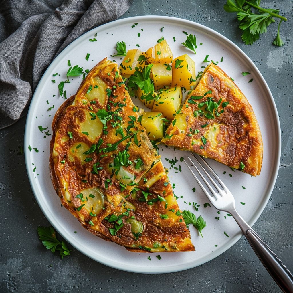 Spanish omelette with potatoes and onions - Photo Gallery
