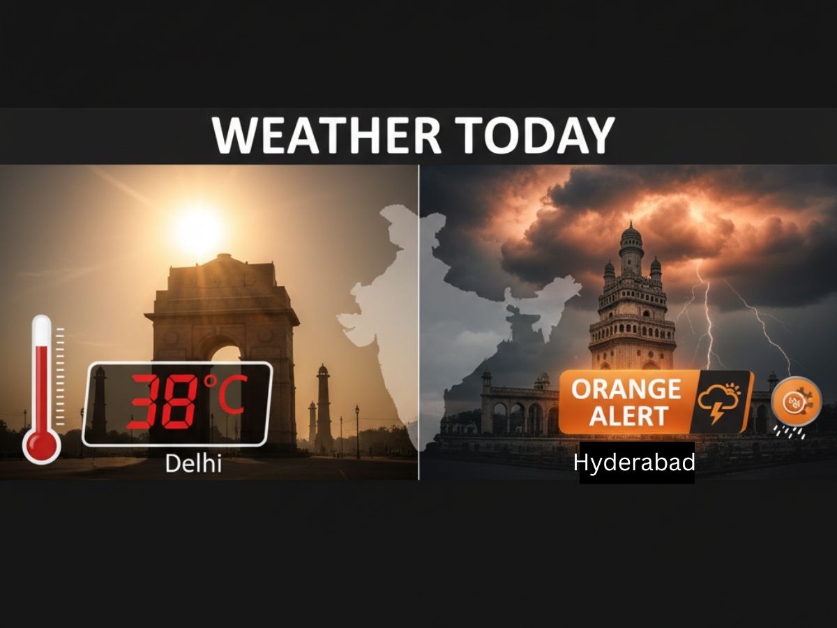 Weather Today: 38°C in Delhi, Orange Alert in Hyderabad – A Nation’s Divergent Weather Challenges