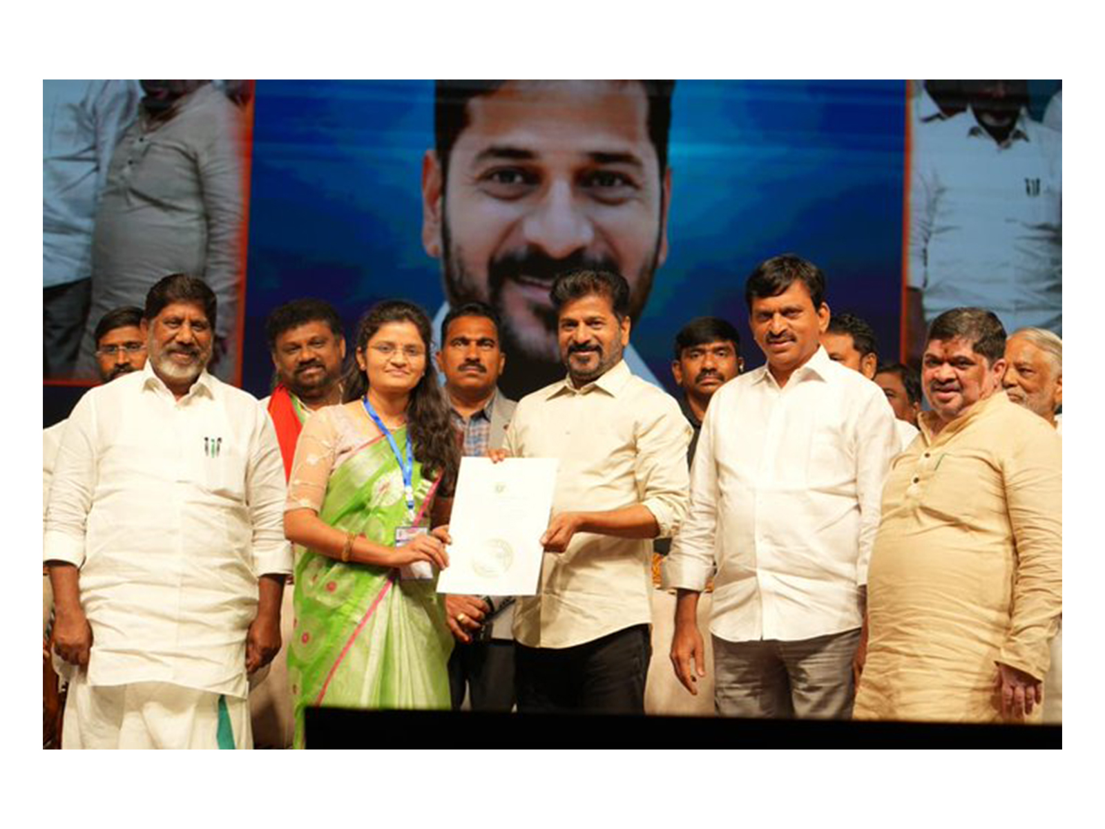 Telangana CM Revanth Reddy handing over appointment letters to selected candidates (Photo: x/@revanth_anumula) Telangana CM Revanth Reddy handing over appointment letters to selected candidates (Photo: x/@revanth_anumula)