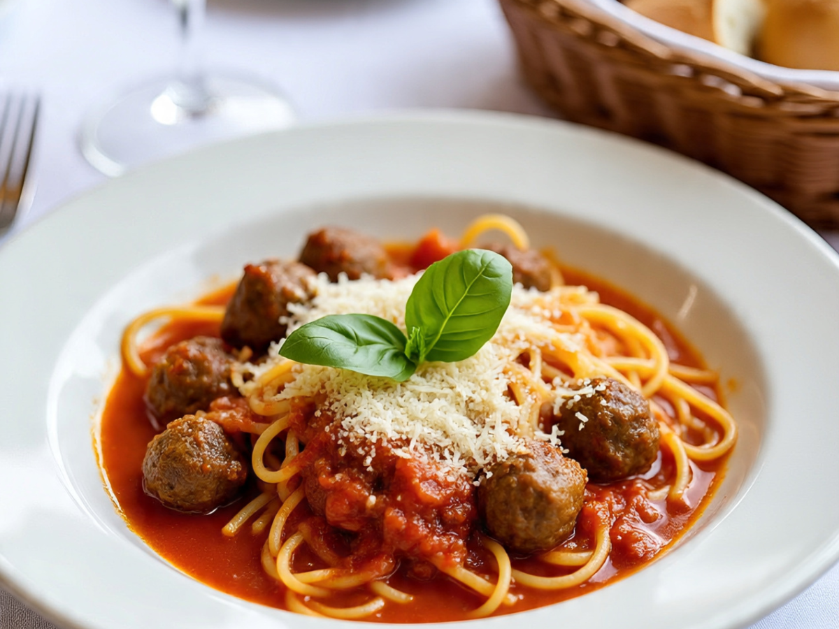 Traditional Italian pasta served with sauce and parmesan - Photo Gallery