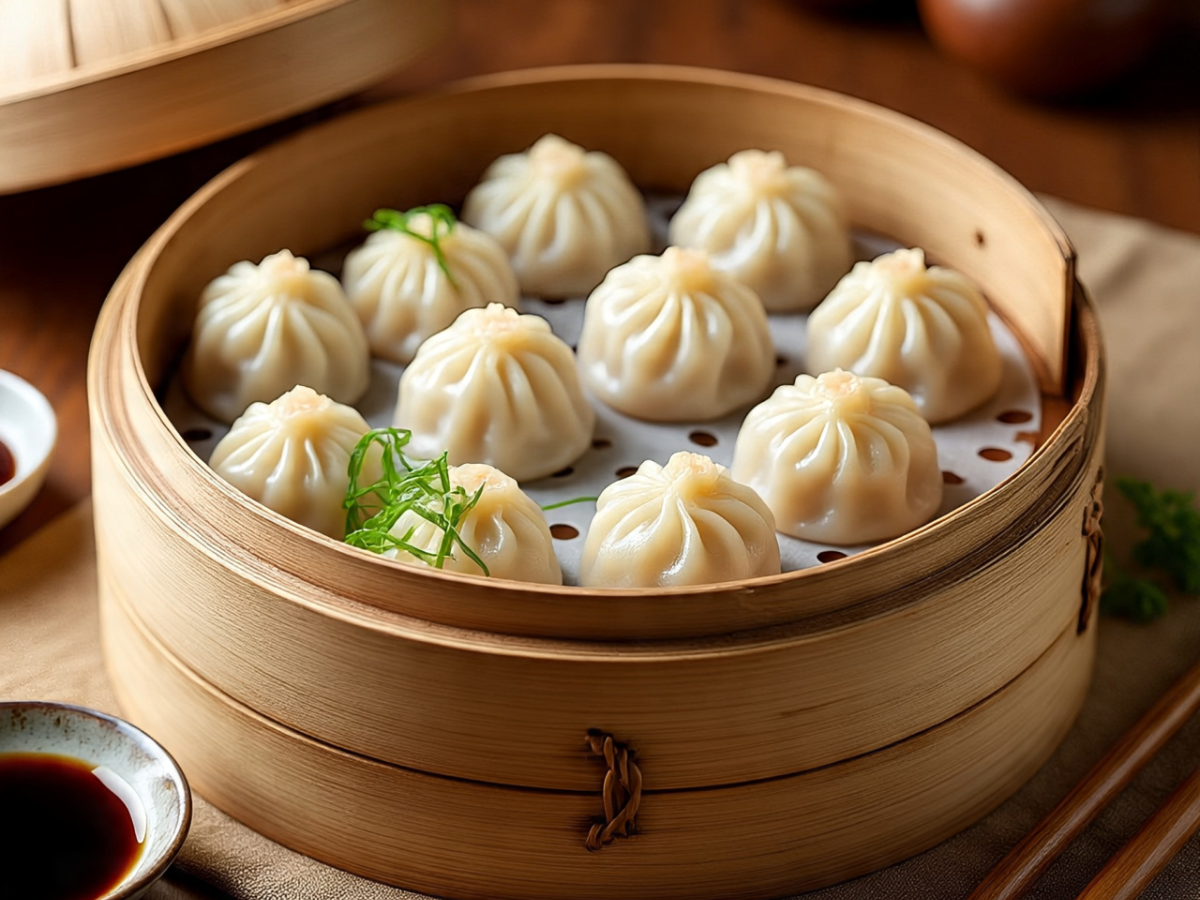 Steamed dumplings served with soy sauce - Photo Gallery