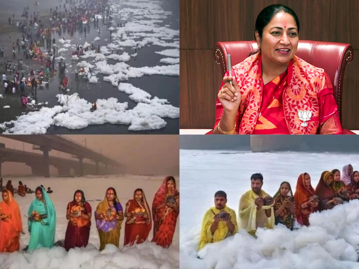 ‘Drink a Litre of Yamuna Water’: AAP-BJP Spar Over Toxic Yamuna River Foam Ahead of Chhath Puja