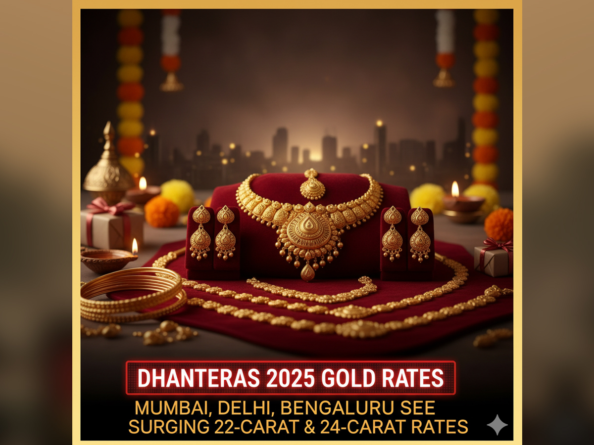 Gold Price on Dhanteras 2025: Latest 22-Carat & 24-Carat Gold Rates in Indian Cities| Mumbai, Delhi, Bengaluru See Surging Rates