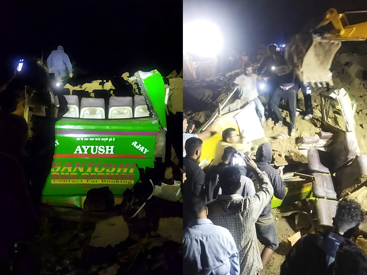 Himachal Pradesh Landslide: 15 Dead After Bus Buried Under Massive Rocks in Bilaspur | Watch