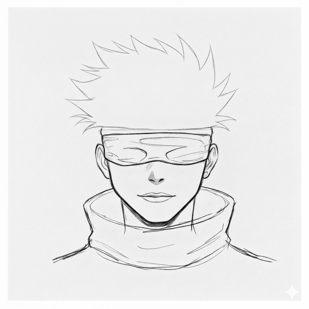 How to draw gojo with pencil 4 How to draw gojo with pencil 4