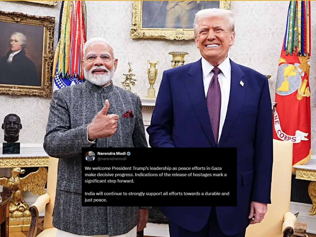 PM Modi Welcomes Trump’s Role as Gaza Peace Efforts Show Hostage Release Progress