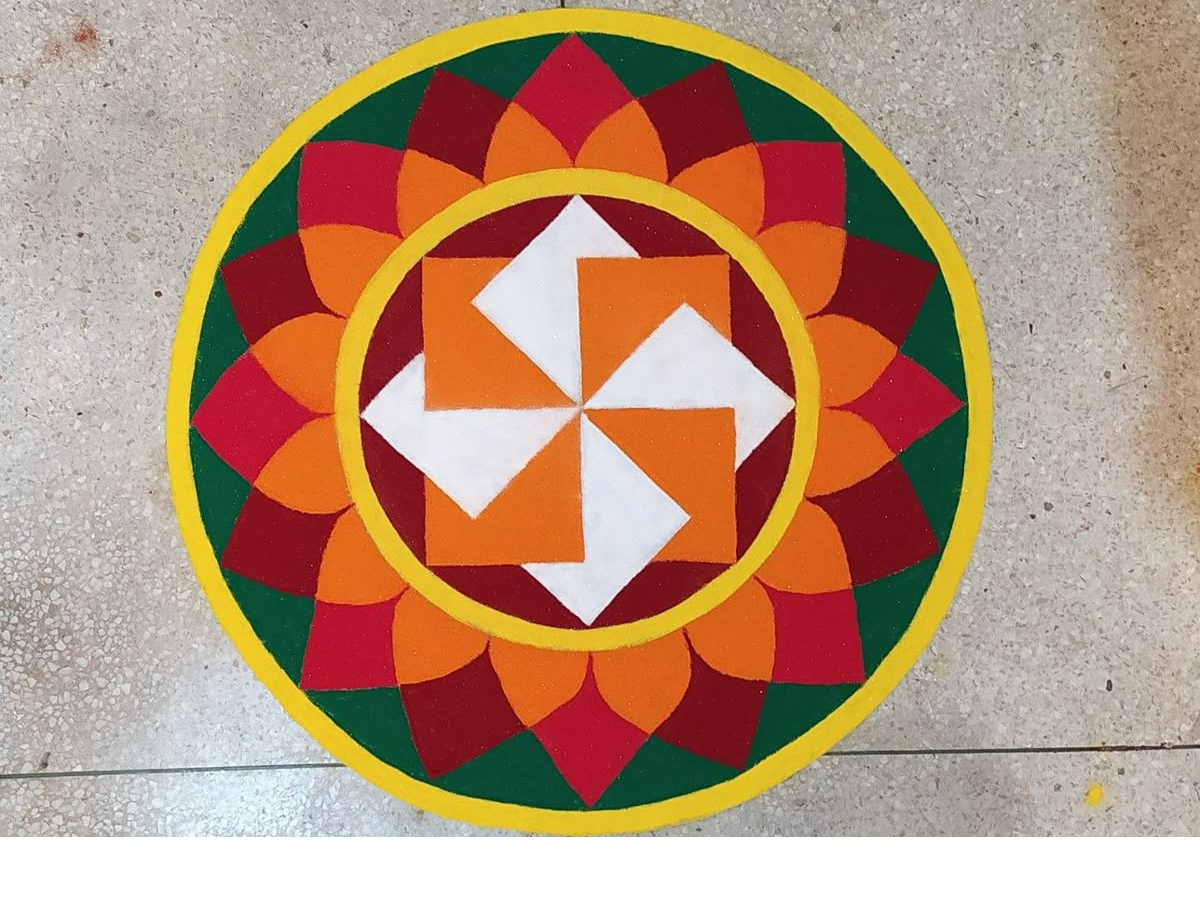 Geometric Pattern Rangoli - Photo Gallery