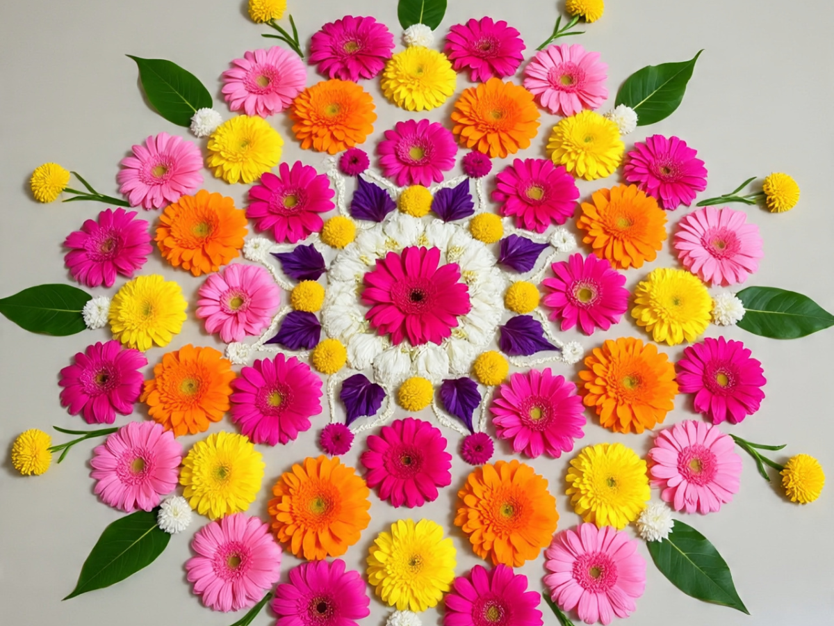 Flower Rangoli - Photo Gallery