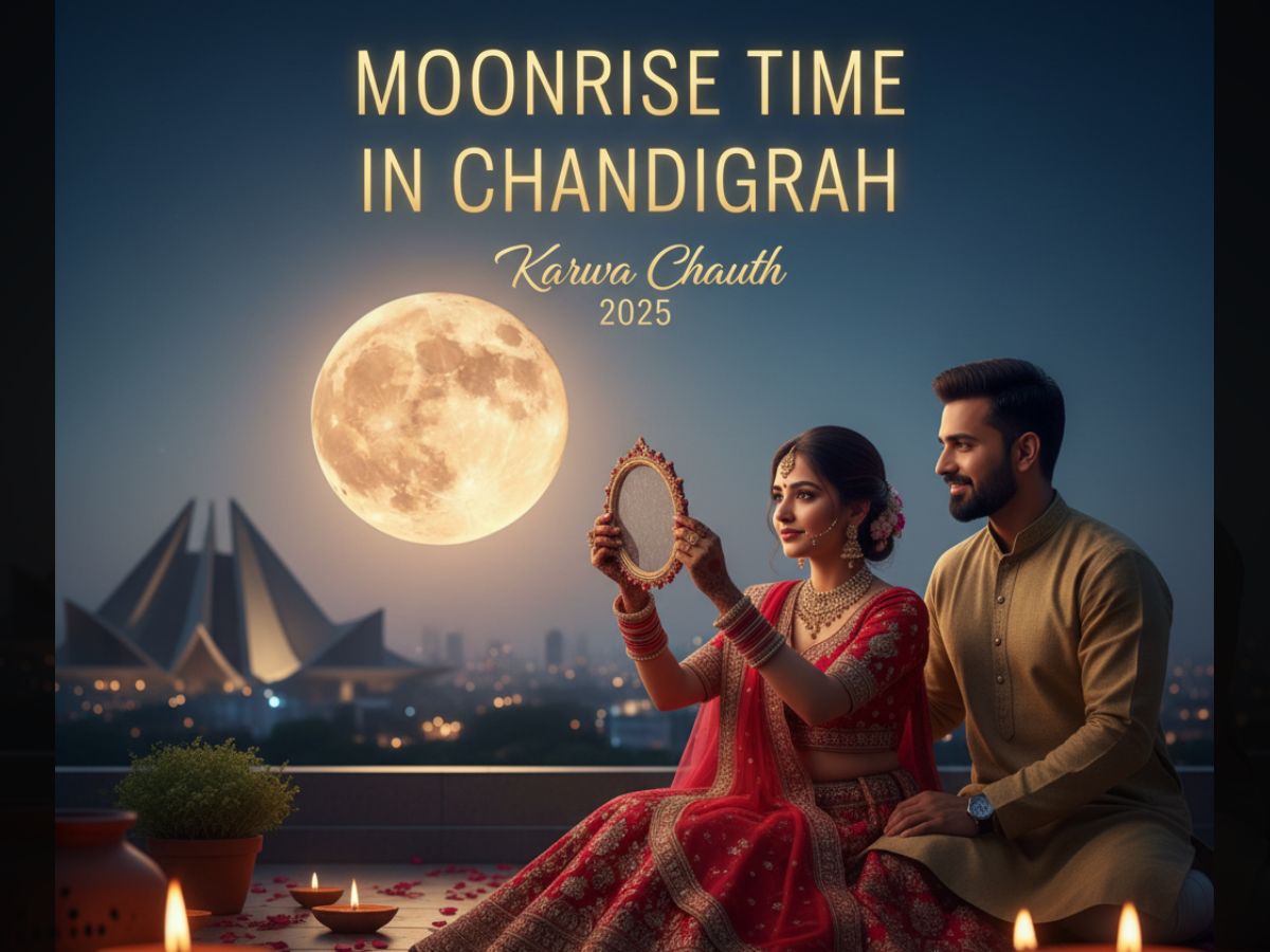Karwa Chauth 2025 Moonrise Time in Chandigarh: Check Katha Time, Puja Time & Moonset | Full Details