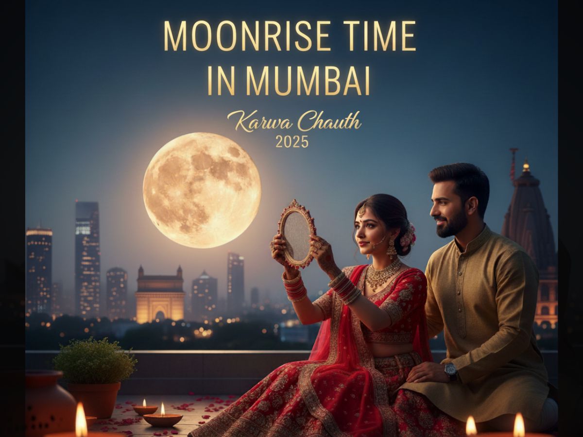 Karwa Chauth 2025 Moonrise Time in Mumbai: Check Katha Time, Puja Time & Moonset | Full Details