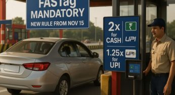 New Toll Rule From November 15, Non-FASTag Vehicles Paying via UPI to Pay 1.25x Toll