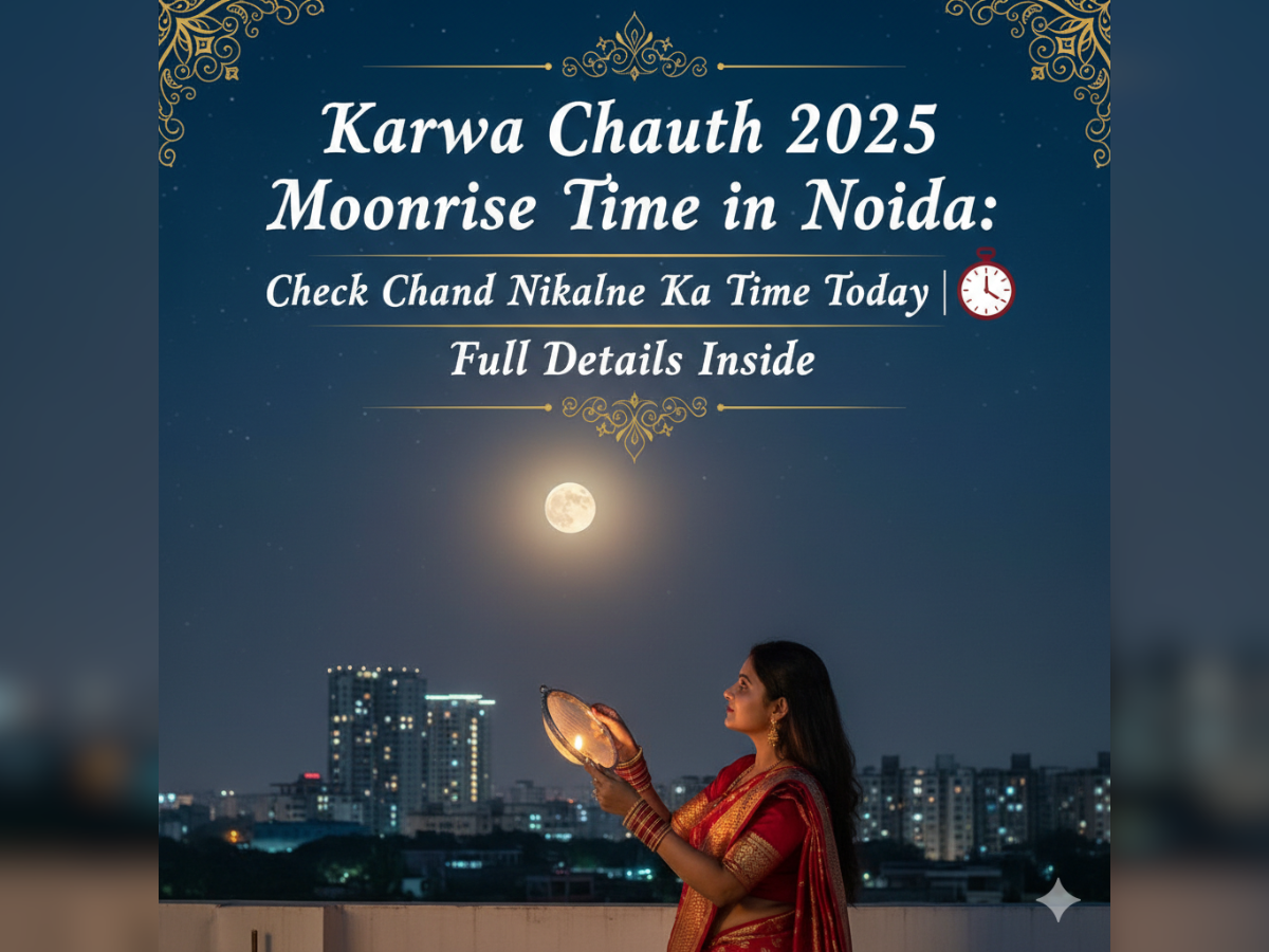 Karwa Chauth 2025 Moonrise Time in Noida: Check Chand Nikalne Ka Time Today
