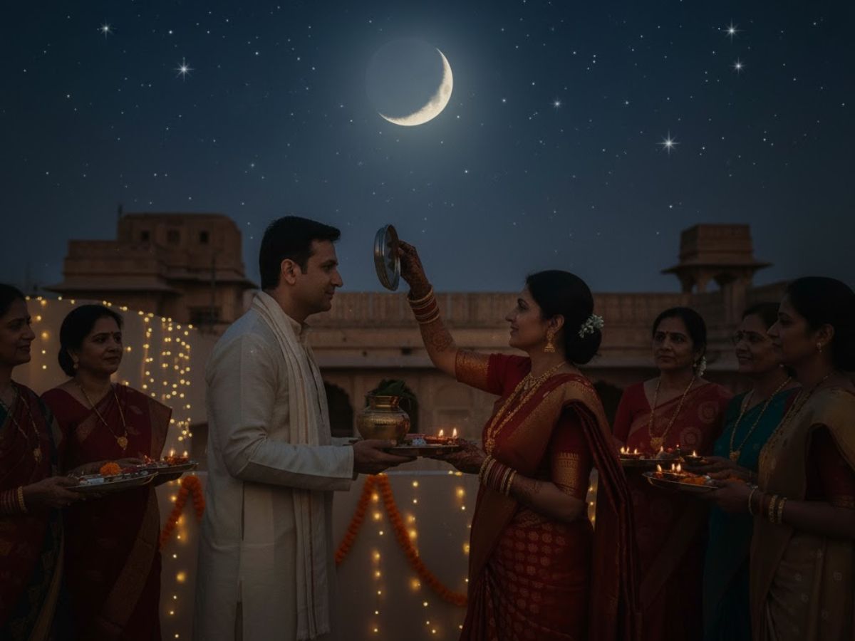 Karwa Chauth 2025 Moonrise Time in Faridabad: Chand Nikalne ka Samay & Puja Muhurat | Everything You Need to Know