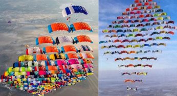 104 Skydivers Set New World Record After 18 Years With Jaw-Dropping Canopy Formation Over Florida | Watch Video