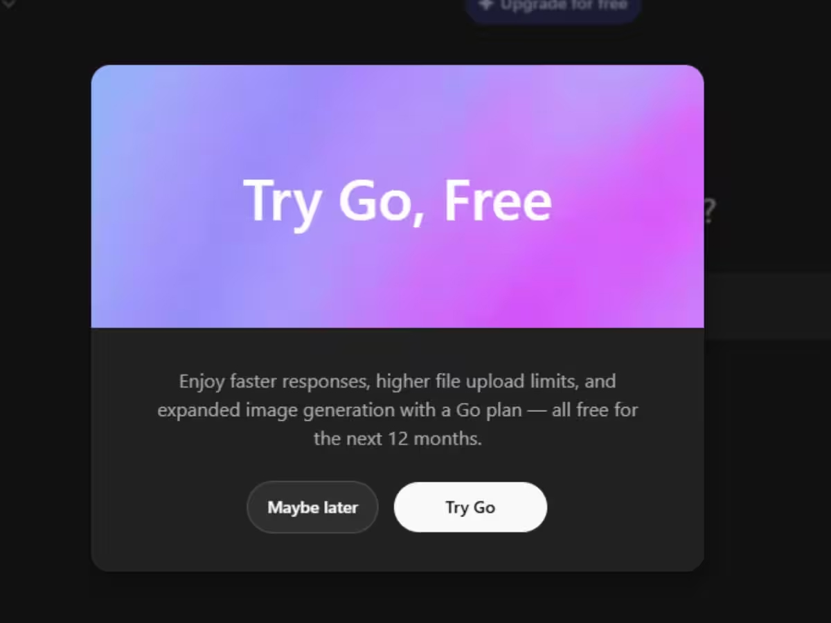 ChatGPT Go Free for 12 Months in India: Here’s Why You Still Need a Payment Method