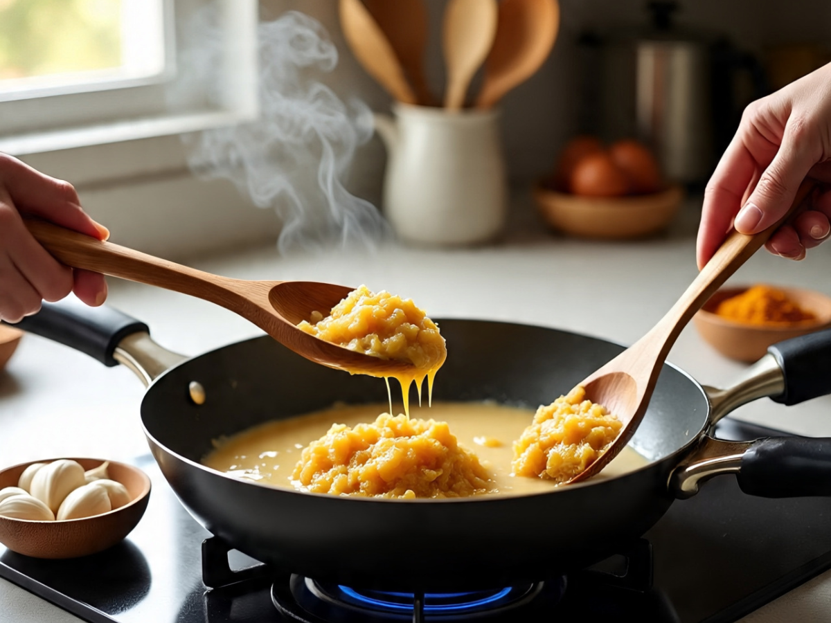 Fry the Garlic Paste - Photo Gallery