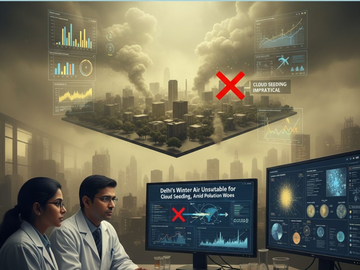 Delhi’s Winter Air Unsuitable for Cloud Seeding, Reveals IIT Study Amid Pollution Woes